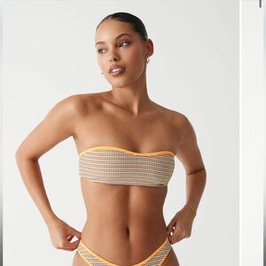 Rosabella Striped Bandeau Bikini Top & Divine Striped Skimpy Bikini Bottom